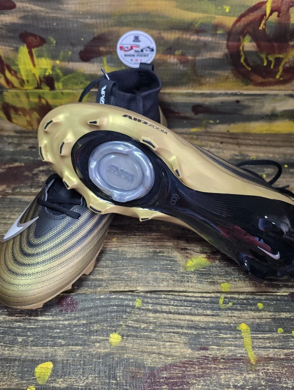 Nike Air Zoom Vapor Pro‎ 1 Football Cleats Black Gold FB3298-003 Men’s Sz 10.5